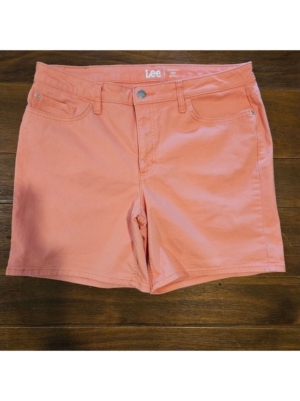 LEE PINK REGULAR FIT MID-RISE JEAN SHORTS 36 INCH WAIST